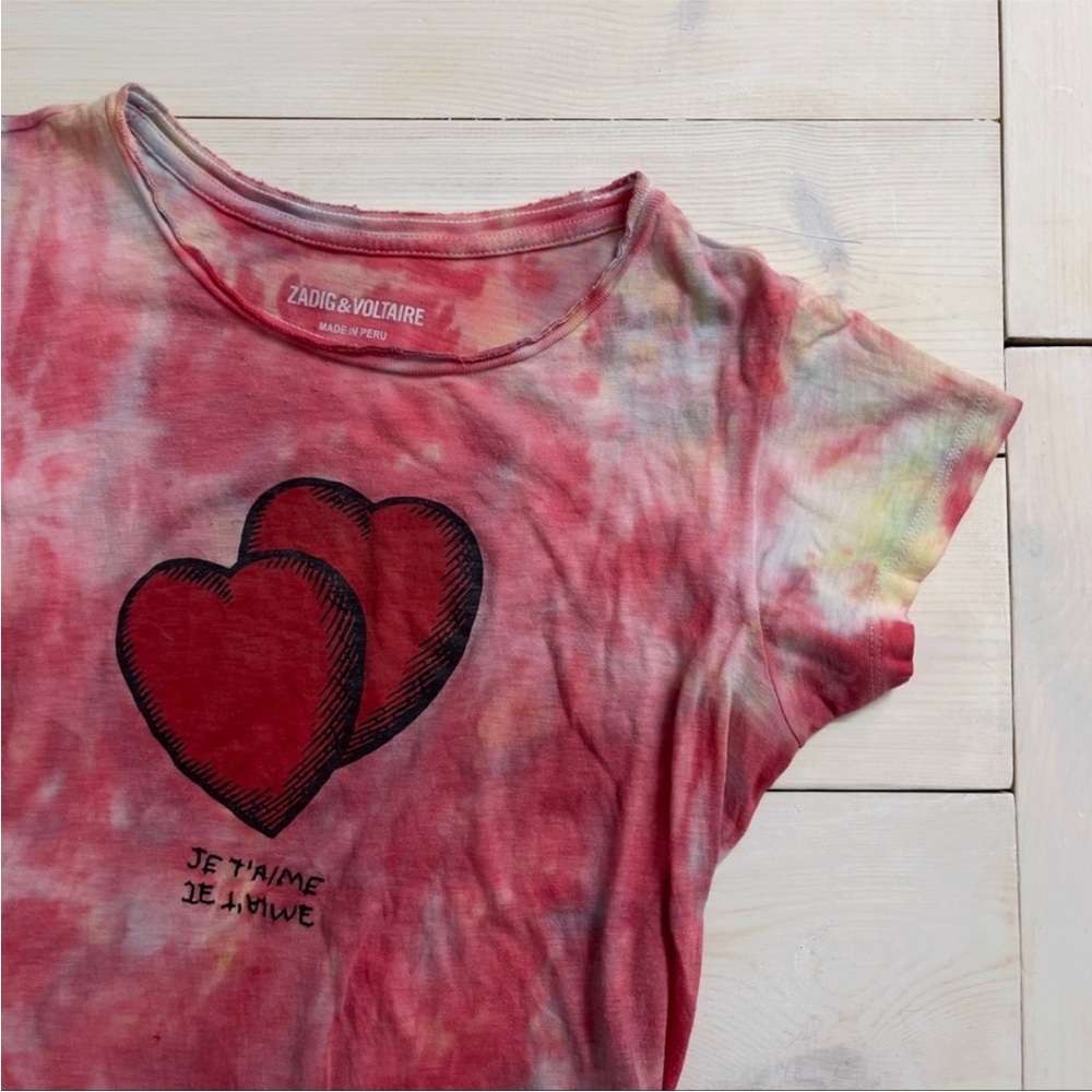Zadig & Voltaire Paris Je Taime Skinny Heart T-shirt - Picture 2 of 4
